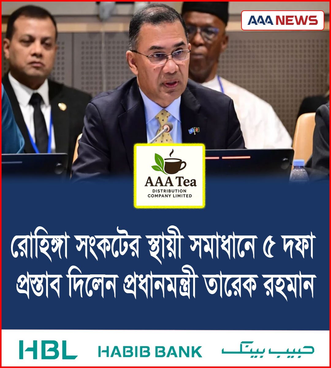 রোহিঙ্গা সংকটের স্থায়ী সমাধানে ৫ দফা প্রস্তাব দিলেন প্রধানমন্ত্রী তারেক রহমান