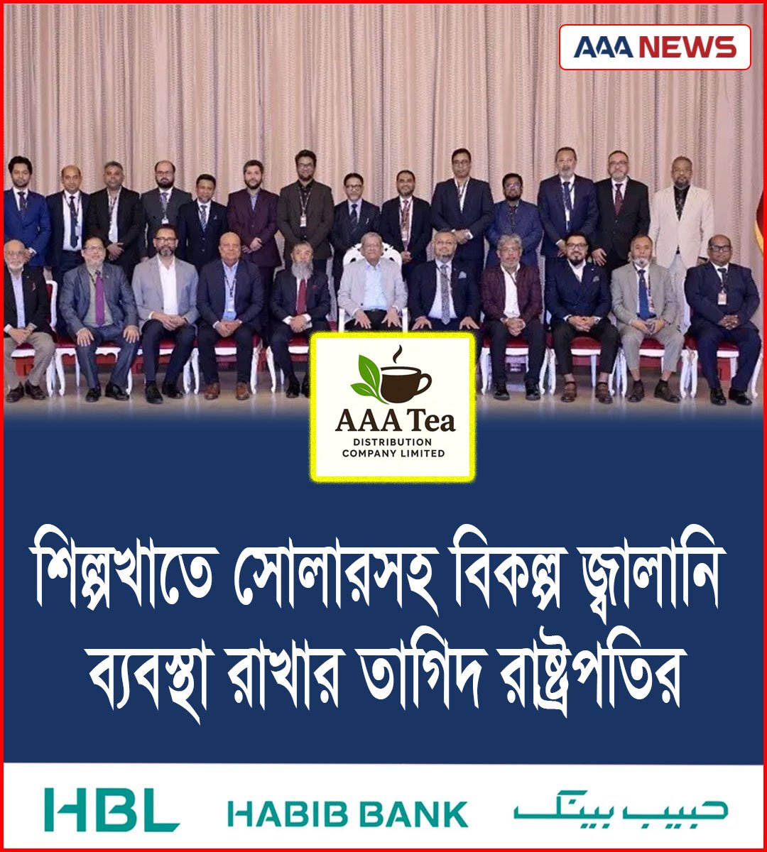 শিল্পখাতে সোলারসহ বিকল্প জ্বালানি ব্যবস্থা রাখার তাগিদ রাষ্ট্রপতির